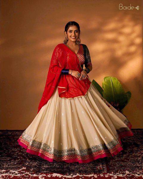 White Green Chaniya Choli