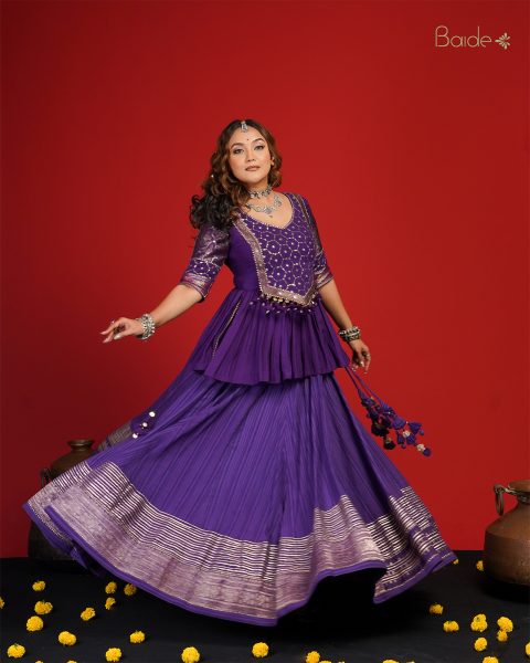 Purple Peplum & Skirt
