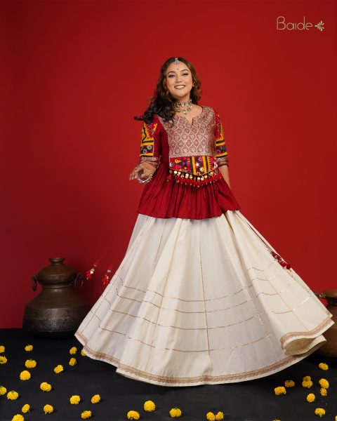 Red Peplum & Skirt