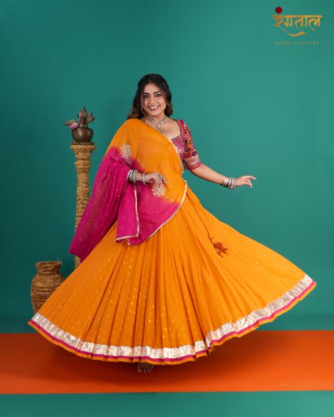 Orange Pink Chaniya Choli
