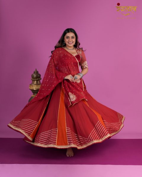 Red Maroon Chaniya Choli