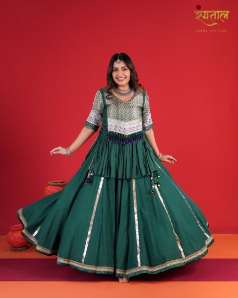 Green Peplum & Skirt