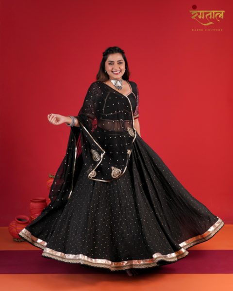 Black Gold Butti Chaniya Choli